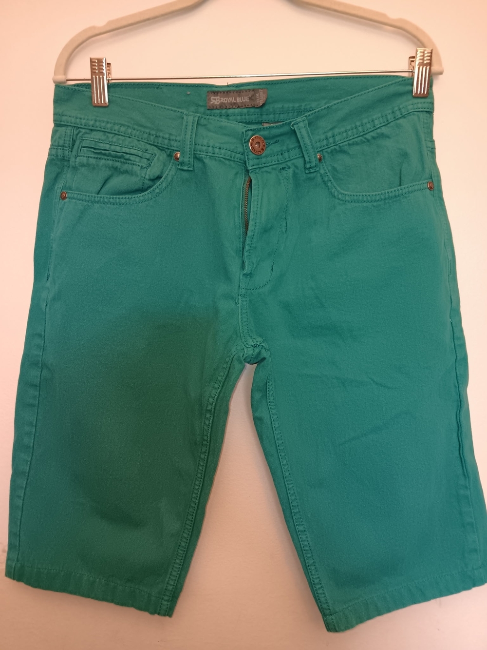 Men's Teal Jean Shorts - Casual Five-Pocket Style